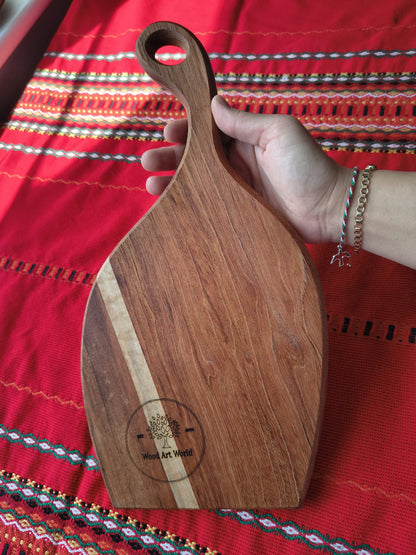 Jatoba (Brazilian Cherry) & White Oak Cutting Board | Custom Engraving