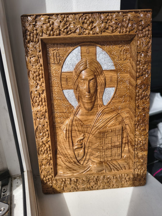 Icon of Jesus Christ – with Silver Pigment